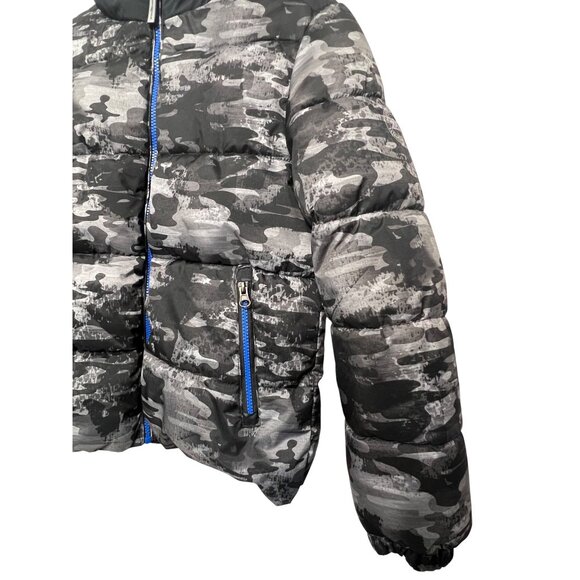 Zero xposur Boys XL Camo Heavy Puffer Jacket Fleece Hood Full Zip Black Gray - Picture 7 of 16